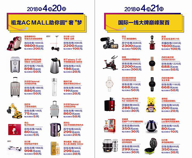 4月20日祖龍AC MALL營銷中心盛大開放 免費享甜頭！棒棒糖！下午茶！免費送！